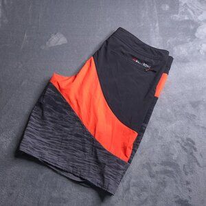 Billabong Mens Platinum X Swim Boardshorts 38 Black Orange Zip Back Pocket